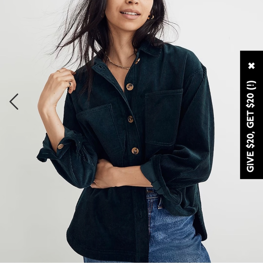 Madewell Corduroy Kentwood Oversized Shirt-Jacket